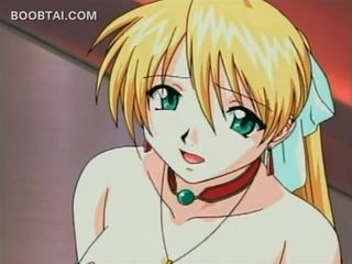 Superb blondynka anime adolescent dostaje cipka palec teased